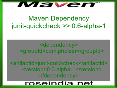 Maven dependency of junit-quickcheck version 0.6-alpha-1