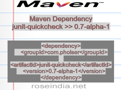 Maven dependency of junit-quickcheck version 0.7-alpha-1