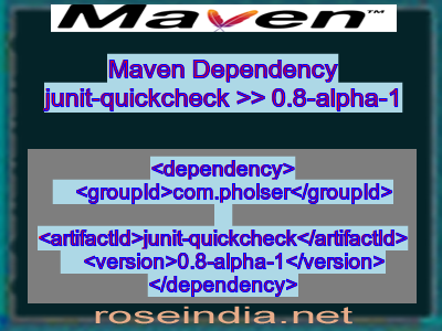 Maven dependency of junit-quickcheck version 0.8-alpha-1