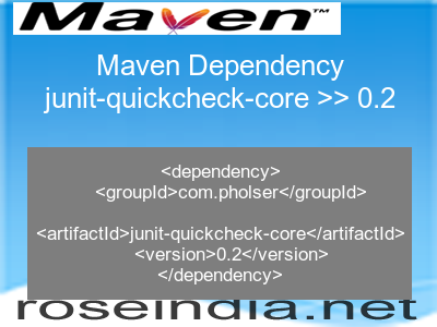 Maven dependency of junit-quickcheck-core version 0.2