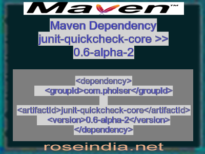 Maven dependency of junit-quickcheck-core version 0.6-alpha-2