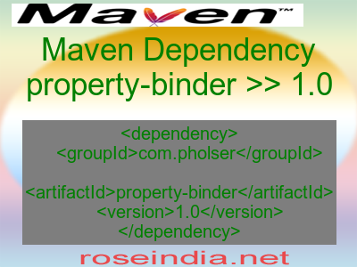 Maven dependency of property-binder version 1.0