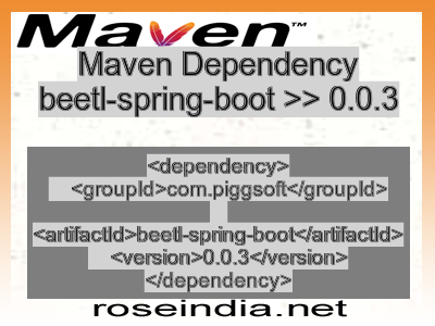 Maven dependency of beetl-spring-boot version 0.0.3