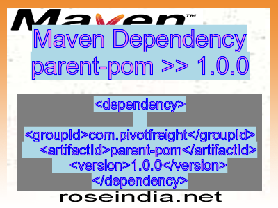 Maven dependency of parent-pom version 1.0.0
