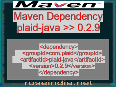 Maven dependency of plaid-java version 0.2.9