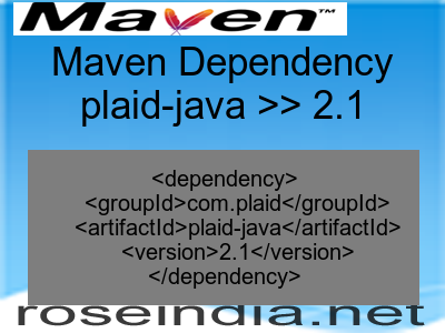 Maven dependency of plaid-java version 2.1