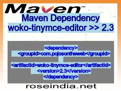 Maven dependency of woko-tinymce-editor version 2.3