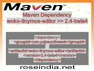 Maven dependency of woko-tinymce-editor version 2.4-beta4