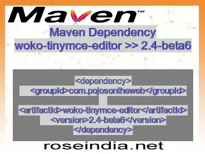 Maven dependency of woko-tinymce-editor version 2.4-beta6