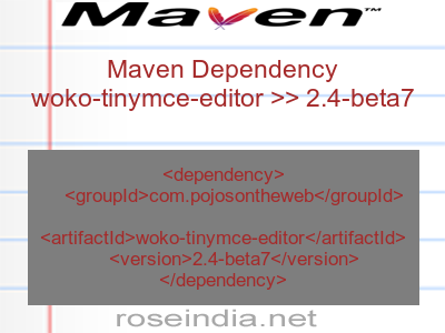 Maven dependency of woko-tinymce-editor version 2.4-beta7