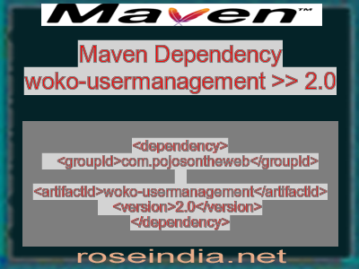 Maven dependency of woko-usermanagement version 2.0