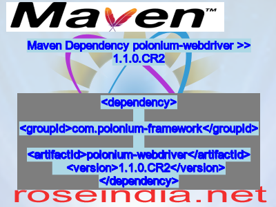Maven dependency of polonium-webdriver version 1.1.0.CR2