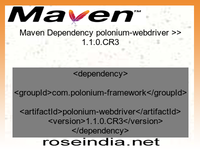 Maven dependency of polonium-webdriver version 1.1.0.CR3