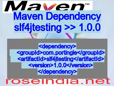 Maven dependency of slf4jtesting version 1.0.0