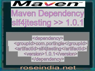 Maven dependency of slf4jtesting version 1.0.1