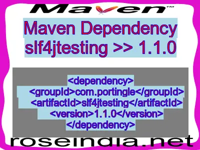 Maven dependency of slf4jtesting version 1.1.0