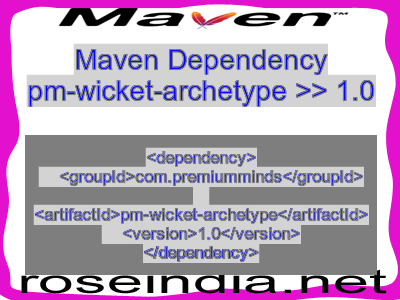 Maven dependency of pm-wicket-archetype version 1.0