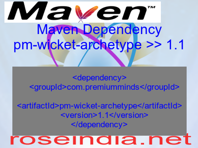 Maven dependency of pm-wicket-archetype version 1.1