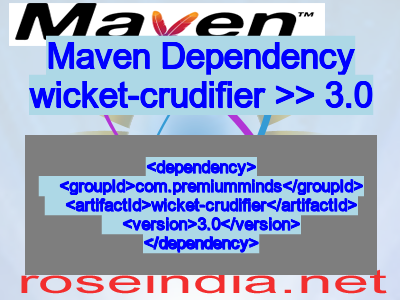 Maven dependency of wicket-crudifier version 3.0