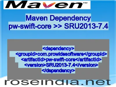 Maven dependency of pw-swift-core version SRU2013-7.4