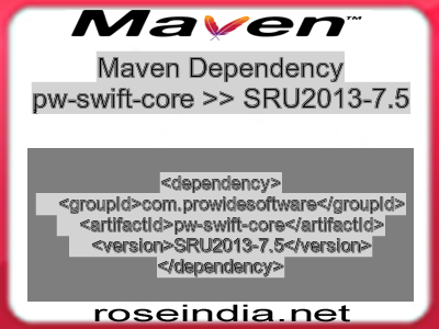 Maven dependency of pw-swift-core version SRU2013-7.5