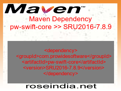 Maven dependency of pw-swift-core version SRU2016-7.8.9