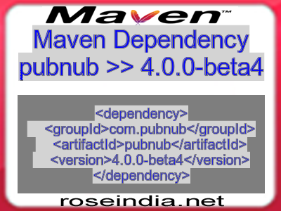 Maven dependency of pubnub version 4.0.0-beta4