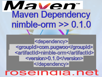 Maven dependency of nimble-orm version 0.1.0