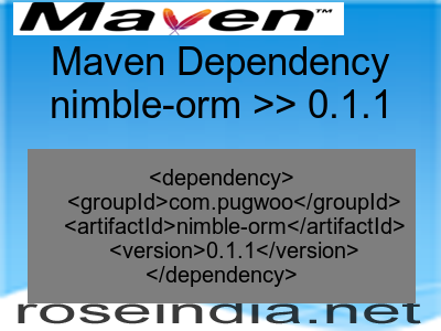 Maven dependency of nimble-orm version 0.1.1