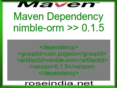 Maven dependency of nimble-orm version 0.1.5