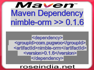 Maven dependency of nimble-orm version 0.1.6