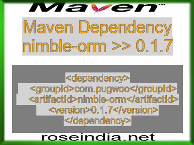 Maven dependency of nimble-orm version 0.1.7