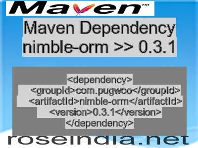 Maven dependency of nimble-orm version 0.3.1