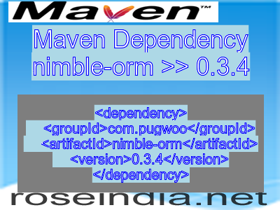 Maven dependency of nimble-orm version 0.3.4