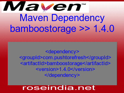Maven dependency of bamboostorage version 1.4.0