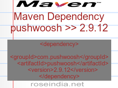 Maven dependency of pushwoosh version 2.9.12