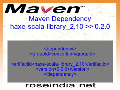 Maven dependency of haxe-scala-library_2.10 version 0.2.0