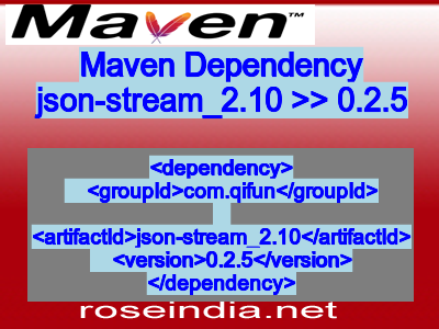 Maven dependency of json-stream_2.10 version 0.2.5