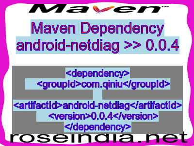 Maven dependency of android-netdiag version 0.0.4
