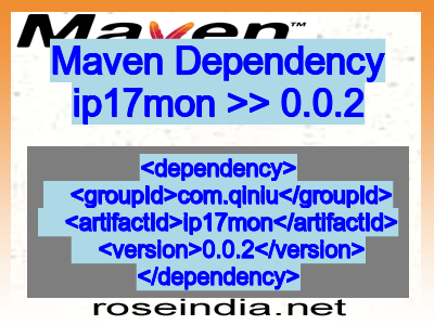 Maven dependency of ip17mon version 0.0.2