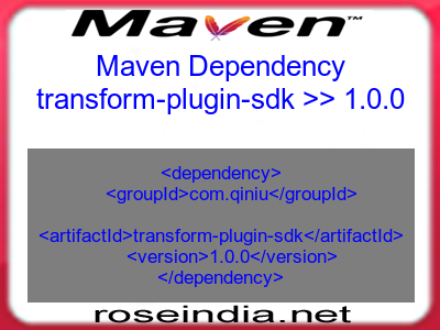 Maven dependency of transform-plugin-sdk version 1.0.0