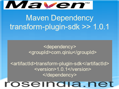 Maven dependency of transform-plugin-sdk version 1.0.1