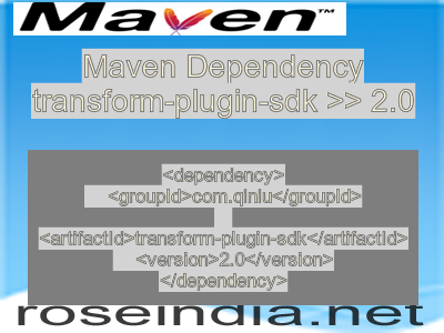 Maven dependency of transform-plugin-sdk version 2.0
