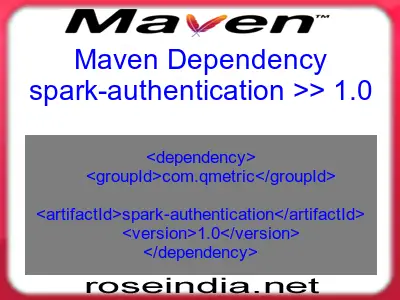 Maven dependency of spark-authentication version 1.0