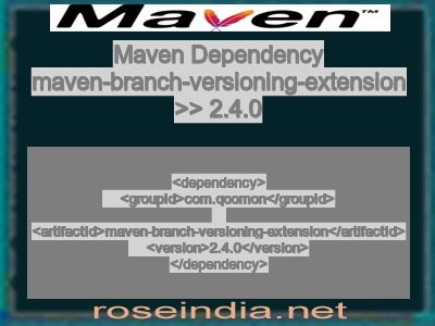Maven dependency of maven-branch-versioning-extension version 2.4.0