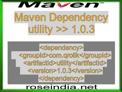 Maven dependency of utility version 1.0.3
