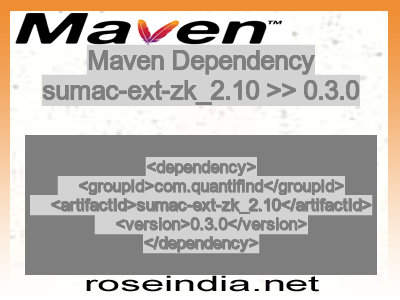 Maven dependency of sumac-ext-zk_2.10 version 0.3.0