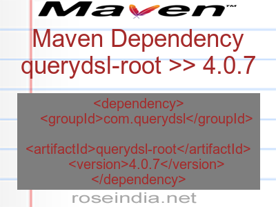 Maven dependency of querydsl-root version 4.0.7