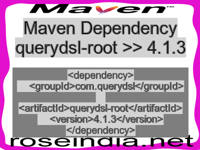 Maven dependency of querydsl-root version 4.1.3