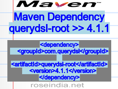 Maven dependency of querydsl-root version 4.1.1